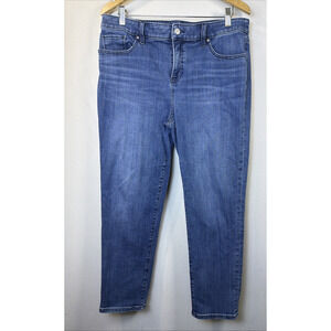 Chico's Jeans Womens 12R (US) Blue So Slimming Girlfriend Slim Leg Ankle Stretch